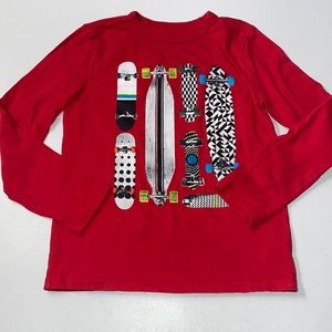Gap Boy’s Red Long Sleeve Skate Board Graphic Shirt Size Small